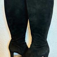 Stivale camoscio tacco alto