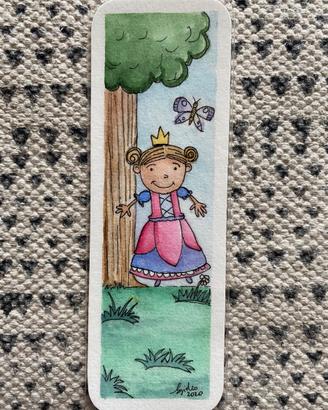 Segnalibro dipinto a mano - Principessa sorridente