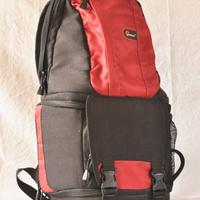 Lowepro Fastpack 100, zaino rosso e nero