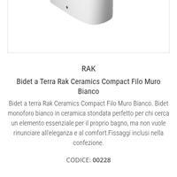 bidet Filo Muro Marca Rak