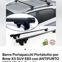Barre portatutto per Bmw X3 o altra autovettura