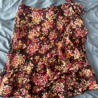 Gonna Trussardi Jeans nera a fiori rosa tg. 46