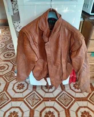 Giacca vintage da uomo FLOM in pelle marrone