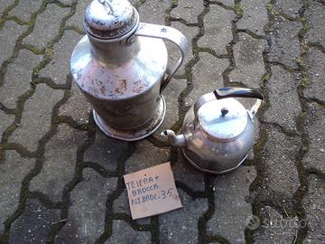 teiera +brocca alluminio depoca