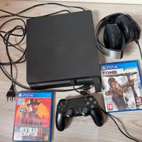 PS4 500GB con Joypad, Cuffie Gold e 2 Giochi