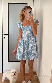 Abito Motivi tg S Floreale, azzurro 3 bianco