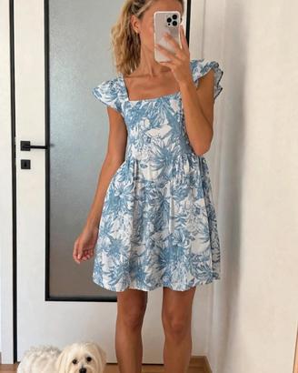 Abito Motivi tg S Floreale, azzurro 3 bianco