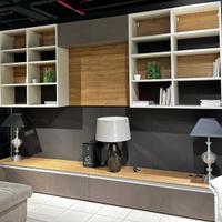 Libreria porta tv soggiorno modulare bianco legno