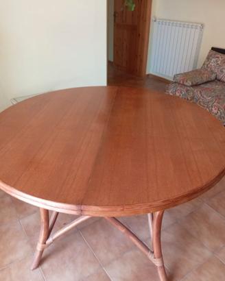 TAVOLO  LEGNO ALLUNGABILE  CON GAMBE BAMBOO