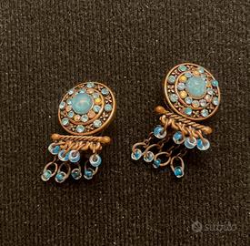 Orecchini a Clip con Strass e Perline