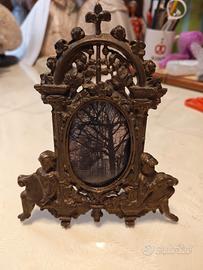 Antica cornice da tavolo bronzo/ottone fine 800