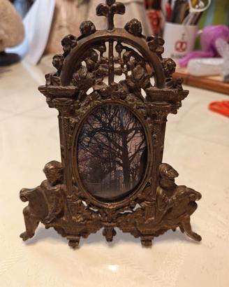 Antica cornice da tavolo bronzo/ottone fine 800