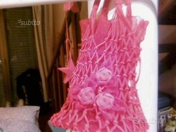 Originale borsetta sporta colore rosso in organza