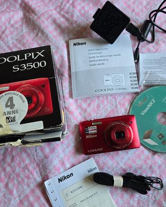Fotocamera Nikon coolpix S3500 Rossa