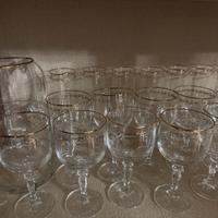 Set bicchieri vintage filo d’oro