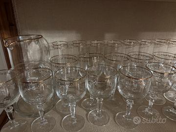 Set bicchieri vintage filo d’oro