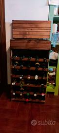 n 2 cantinette di legno porta vini