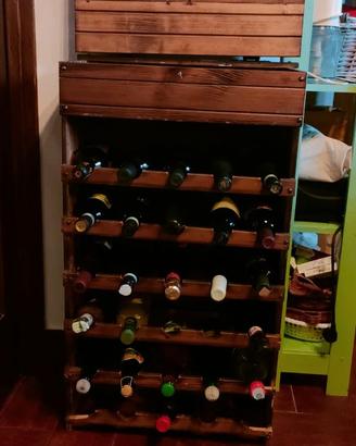 n 2 cantinette di legno porta vini