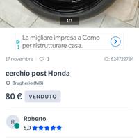 cerchio posteriore honda