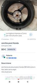 cerchio posteriore honda