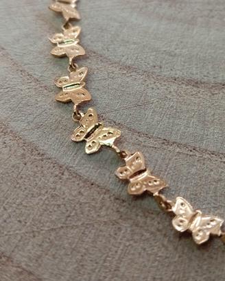 Collana con farfalle fine in oro