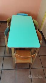 Tavolo materna con sei sedie