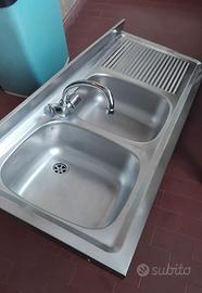 Lavello Cucina Inox 2 Vasche+Gocciolatoio