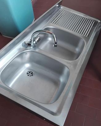 Lavello Cucina Inox 2 Vasche+Gocciolatoio