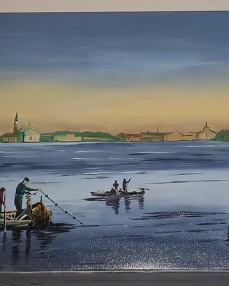 Quadro Pittura Olio su Tela "Venezia" art:Pedretti