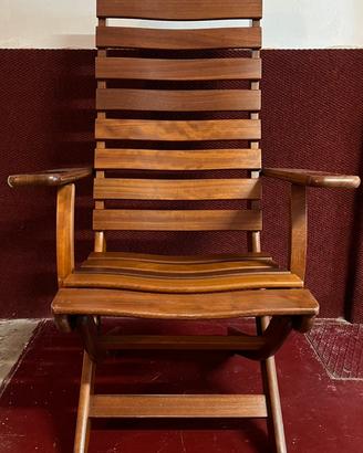Sedia a sdraio pieghevole in legno