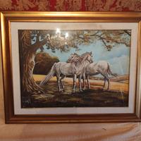 Quadro  Giovanni Canu Cavalli Bianchi