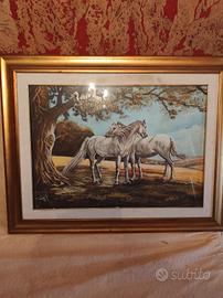 Quadro  Giovanni Canu Cavalli Bianchi