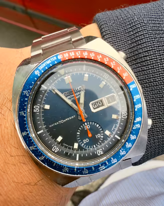 ⌚️Seiko Pogue 6139-6002 Cronografo Pepsi Blu