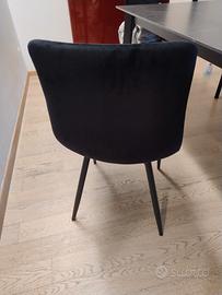 Sedie moderne nero in alcantara 
