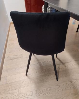 Sedie moderne nero in alcantara 