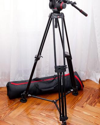 KIT TREPPIEDE MANFROTTO 546B + TESTA FLUIDA 504HD