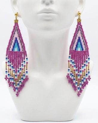 Orecchini vintage frange etnici afro artigianali