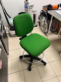 Sgabello tecnico da lavoro con schienale – Verde