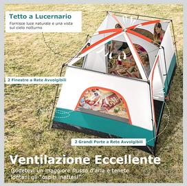 tenda da campeggio + due materassi matrimoniali
