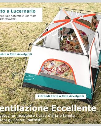 tenda da campeggio + due materassi matrimoniali