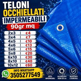 Teloni occhiellati impermeabili 90gr mq