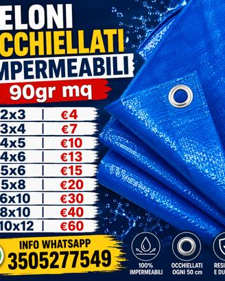 Teloni occhiellati impermeabili 90gr mq
