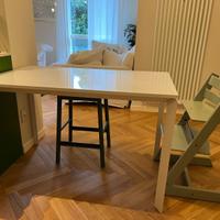 Tavolo design 120x70 laccato bianco (allungabile)