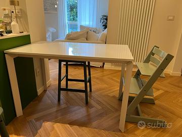 Tavolo design 120x70 laccato bianco (allungabile)