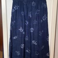 Gonna lunga blu puro lino