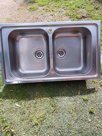 Lavabo due vasche acciaio inox 