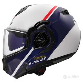 CASCO MOTO MODULARE LS2 ADVANT SWIPE WHITE BLUE
