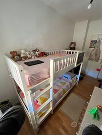 Letto a castello in legno di pino bianco