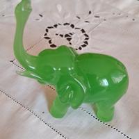 Elefantino portafortuna in onice verde
