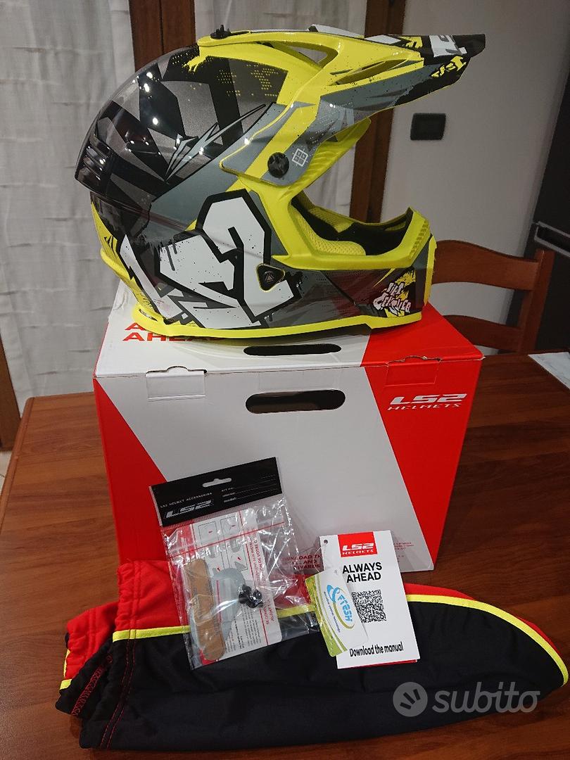 Casco Cross Bambino Ls2 Mx437 Fast Evo Mini Crusher Crusher Black Yellow